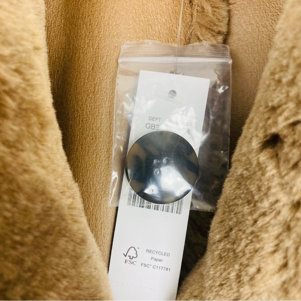 New with tags J. Crew brown faux fur double breasted coat. Size XS - Picture 5 of 9